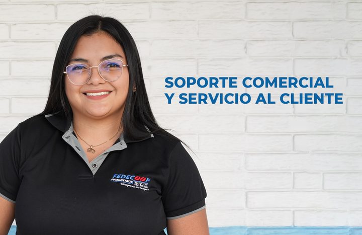 Jennifer Linares, Soporte comercial y servicio al cliente de Fedecoop Suministros